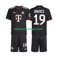 Camisola Bayern de Munique Alphonso Davies 19 Criança Equipamento Terceiro 2025-2026 Manga Curta